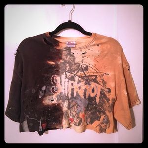 SLIPKNOT CROP TOP ripped up & bleached out!